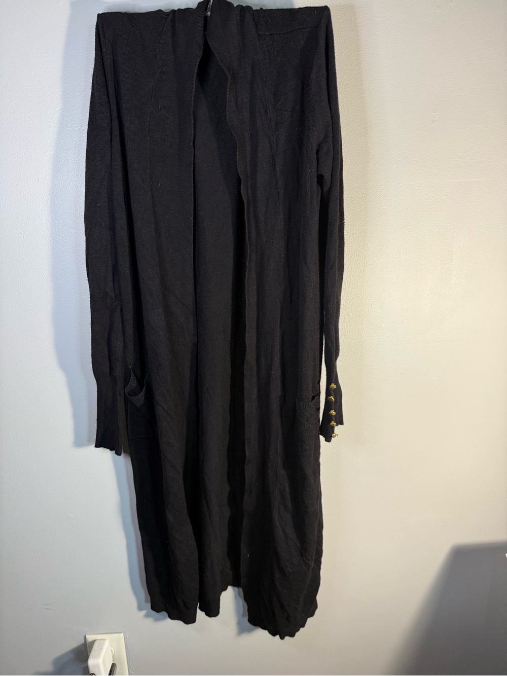 Primark Black Long Open-Front Duster Cardigan